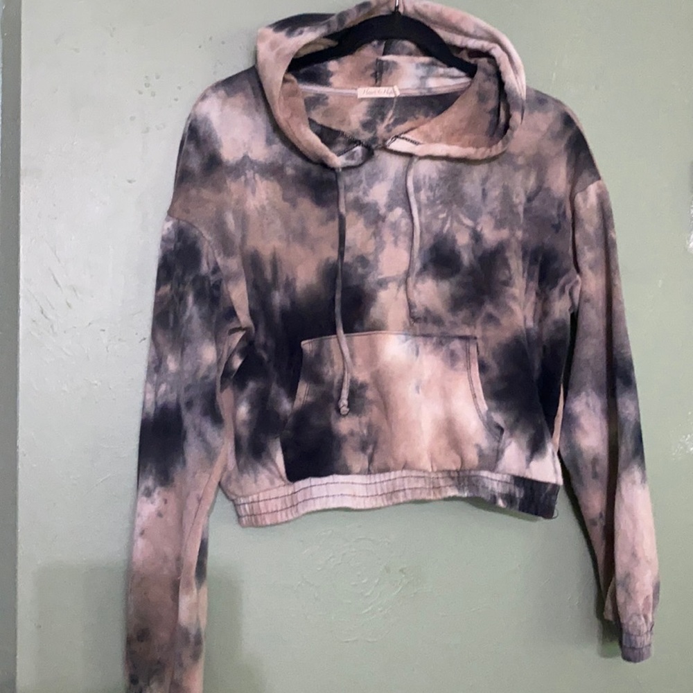 Tie dye crop hoodie
